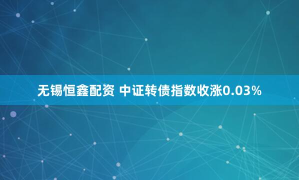 无锡恒鑫配资 中证转债指数收涨0.03%